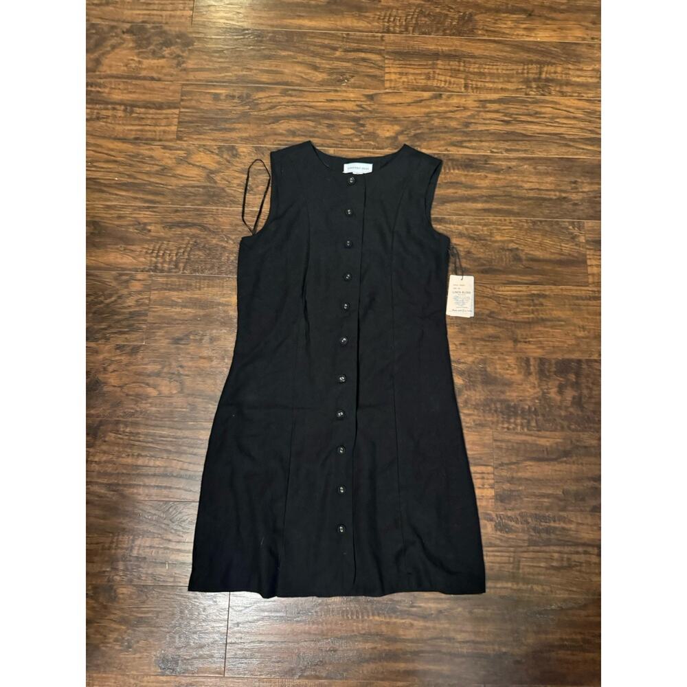 Sincerely Jules Linen Blend Mini Dress Sky Blue Size XS Button Sleeveless NWT